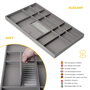 Emuca Kit tiroir organisateur et rack ajustable Quartz pour armoires, glissières extension totale et à fermeture douce, Module 90cm, Finition Titane