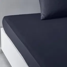 Today Drap housse Essential 140 x 190 cm 2 personnes 100% Coton uni - Bleu marine