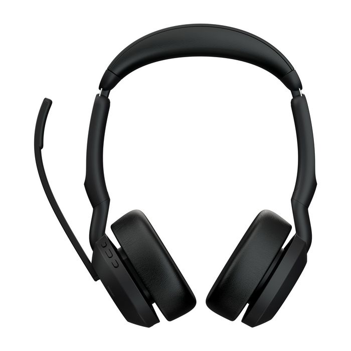 Jabra Evolve2 55 Link380a - Casque audio stéréo professionnel UC avec réduction de bruit active ANC, Bluetooth et support de charge pour bureau