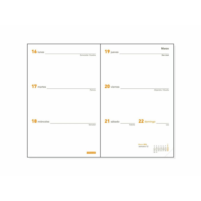 Recharge pour agenda Finocam P394 2026 8,2 x 12,7 cm