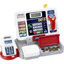 KLEIN - 9389 - Caisse enregistreuse électronique Shopping Center avec écran détachable, scanner, balance, tiroir-caisse et terminal de paiement - Jeu d'imitation