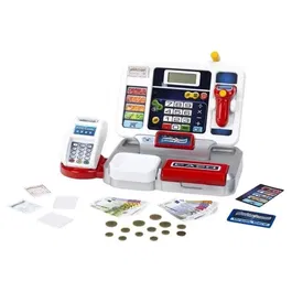 KLEIN - 9389 - Caisse enregistreuse électronique Shopping Center avec écran détachable, scanner, balance, tiroir-caisse et terminal de paiement - Jeu d'imitation