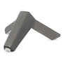 Q&Q Patte de meuble Vector H120 en métal durable, finition plomb (gris métallisé), hauteur 120 mm pour canapé ou meuble