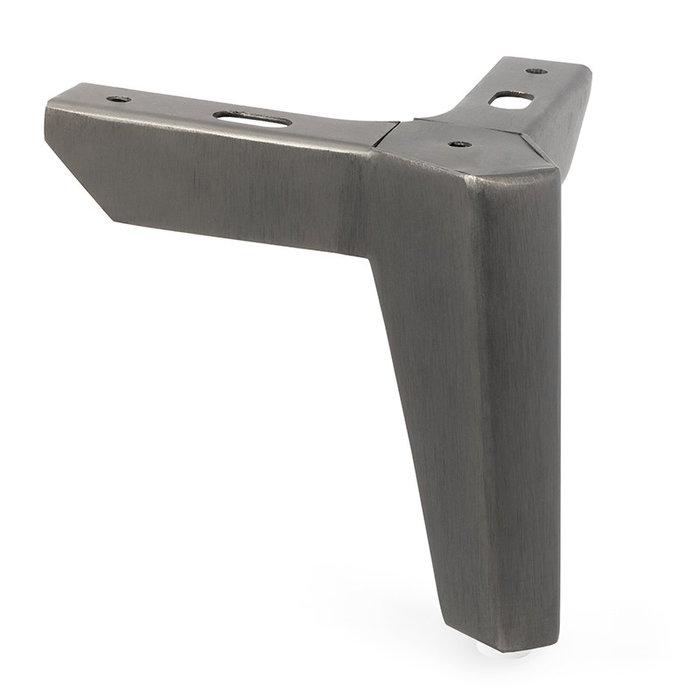 Q&Q Patte de meuble Vector H120 en métal durable, finition plomb (gris métallisé), hauteur 120 mm pour canapé ou meuble