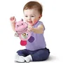 VTECH BABY - Hochet Peluche Croc'Hippo Rose - Peluche Texturée avec Musique, Phrases, Lumières et Mélodies pour Bébé