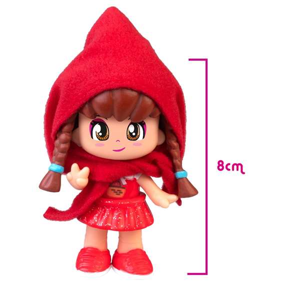 Famosa - Figurine Pinypon Cuentos avec sac et armoire de rangement de 8 cm - Jeu de rôle et accessoires - Langue espagnole