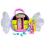 Famosa - Figurine Pinypon Cuentos avec sac et armoire de rangement de 8 cm - Jeu de rôle et accessoires - Langue espagnole