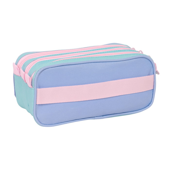 Trousse Fourre-Tout Triple Munich Mellow Bleu Rose Bleu ciel 21,5 x 10 x 8 cm