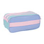 Trousse Fourre-Tout Triple Munich Mellow Bleu Rose Bleu ciel 21,5 x 10 x 8 cm