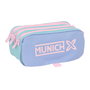 Trousse Fourre-Tout Triple Munich Mellow Bleu Rose Bleu ciel 21,5 x 10 x 8 cm