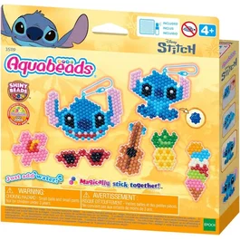 Aquabeads - Kit de création Stitch - 700 perles multicolores avec canevas, vaporisateur et attaches - Porte-clés - A partir de 4 ans