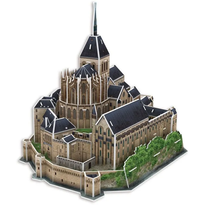 Megableu - Puzzle 3D Mont Saint Michel - 125 pièces - Monument Français - À partir de 7 ans