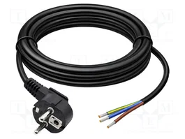 QOLTEC Câble d'alimentation HD5VV-F 3G0,75mm2 CEE 7/7 mâle angulaire