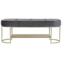 Banquette DKD Home Decor Gris Doré Métal 120 x 40 x 45 cm