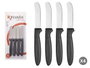 Kinvara Set de 4 couteaux à tartiner noirs 12x26x1 cm acier inoxydable et plastique (Set de 12)