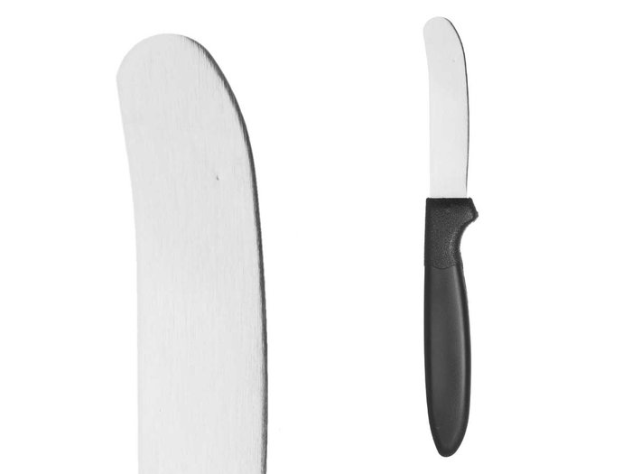 Kinvara Set de 4 couteaux à tartiner noirs 12x26x1 cm acier inoxydable et plastique (Set de 12)