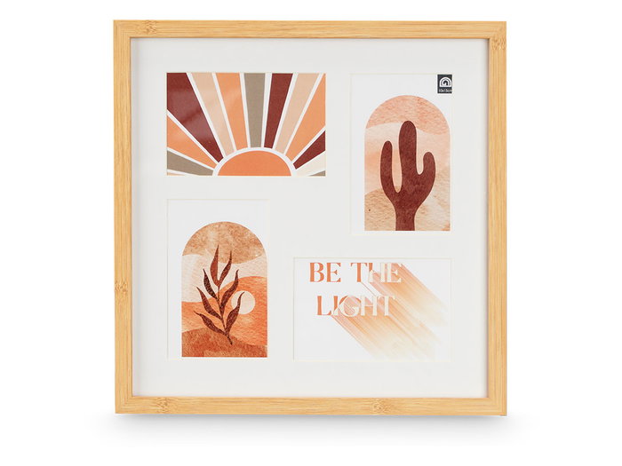 GIFTDECOR Cadre photo effet bambou pour 4 photos 10x15 Marron GIFTDECOR Cadre photo effet bambou pour 4 photos 10x15 Marron