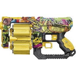 NERF Street Shot, pistolet blaster à dards avec chargeur automatique et 12 balles de mousse, style graffitis, pour enfant +8 ans, T01034