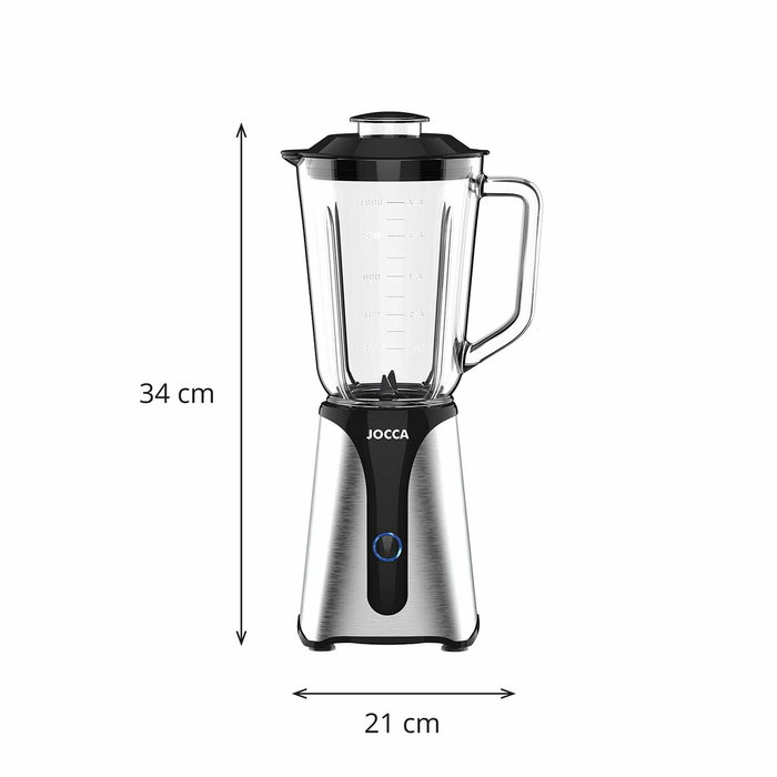 Jocca Mixeur Blender Noir avec Bol en Verre 1 L et Bouteille 600 ml Jocca Mixeur Blender Noir avec Bol en Verre 1 L et Bouteille 600 ml
