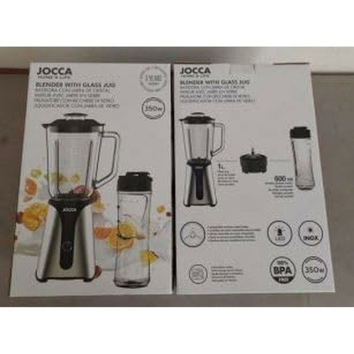 Jocca Mixeur Blender Noir avec Bol en Verre 1 L et Bouteille 600 ml Jocca Mixeur Blender Noir avec Bol en Verre 1 L et Bouteille 600 ml
