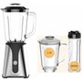 Jocca Mixeur Blender Noir avec Bol en Verre 1 L et Bouteille 600 ml