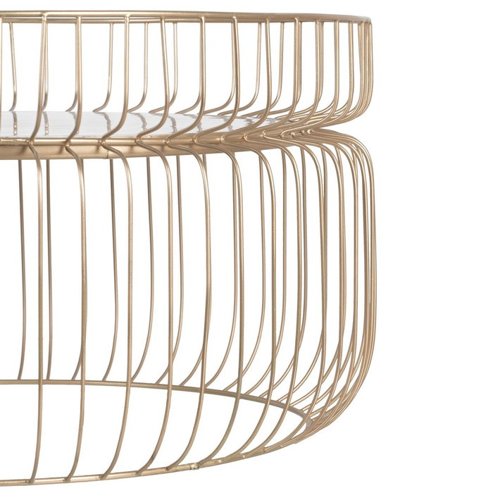 BigBuy Home Table Basse Blanc Doré 72 x 72 x 40 cm
