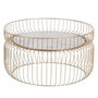 BigBuy Home Table Basse Blanc Doré 72 x 72 x 40 cm