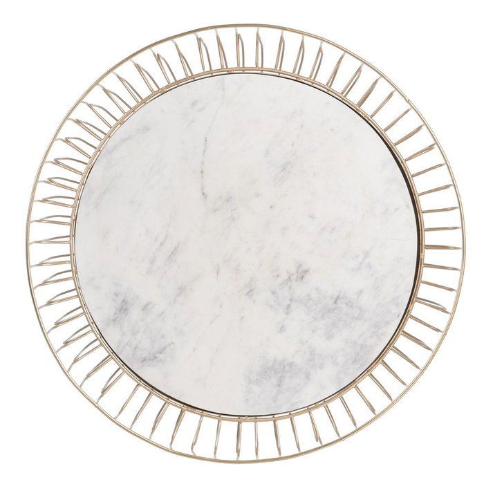 BigBuy Home Table Basse Blanc Doré 72 x 72 x 40 cm