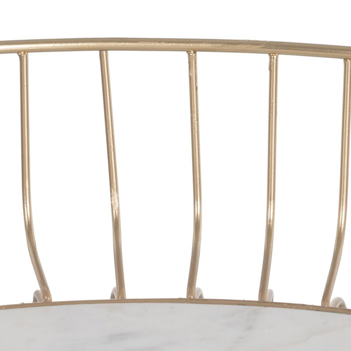 BigBuy Home Table Basse Blanc Doré 72 x 72 x 40 cm