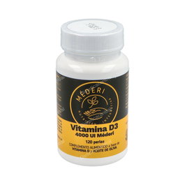 Mederi Nutricion Integrativa Vitamine D3 4000 UI 120 perles Complément alimentaire Système immunitaire