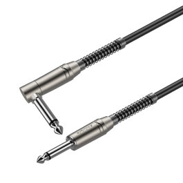 ROXTONE Jack 6,3mm Mono Angled – Câble instrument Jack 6,3mm mâle angulé vers Jack 6,3mm mono, 6 mètres, haute qualité