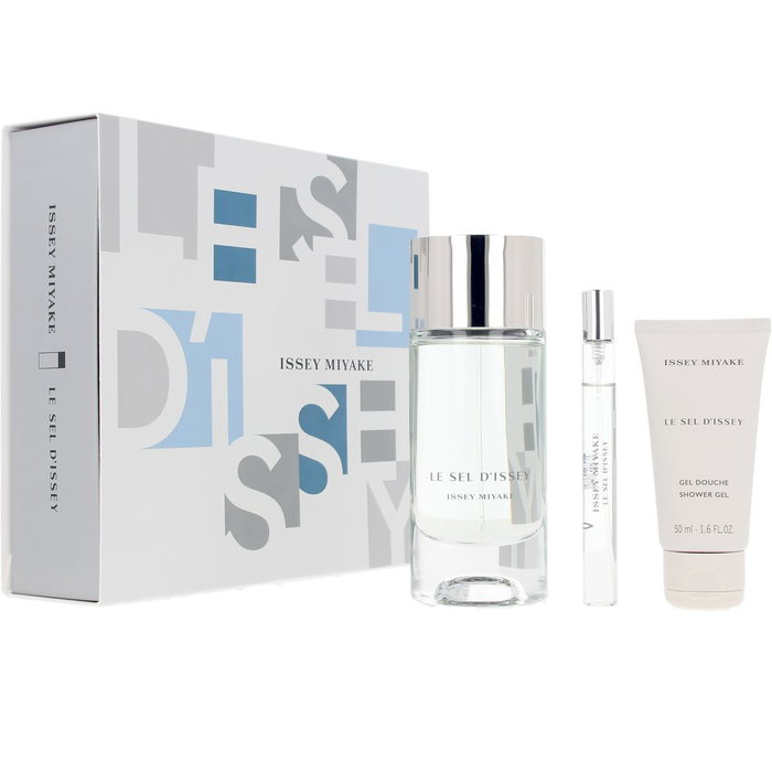 Issey Miyake Le Sel d'Issey - Coffret Cadeau 3 Pièces : Eau de Toilette Vaporisateur 100 ml + Gel Douche 50 ml + Eau de Toilette Voyage 10 ml - Parfum Homme Vegan et Rechargeable