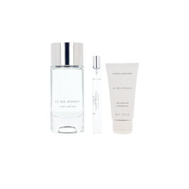 Issey Miyake Le Sel d'Issey - Coffret Cadeau 3 Pièces : Eau de Toilette Vaporisateur 100 ml + Gel Douche 50 ml + Eau de Toilette Voyage 10 ml - Parfum Homme Vegan et Rechargeable