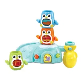 Vtech Baby 1, 2, 3 Empilo Pingouins - Jeu de bain interactif avec 3 pingouins cascadeurs, banquise musicale et toboggan - De 1 à 5 ans