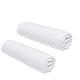 TODAY Essential Lot de 2 draps housses - 140 x 190 cm - 100% Coton - Couleur craie - Pour lit 2 personnes