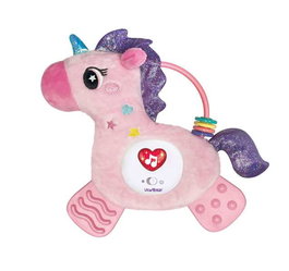 Creaciones Llopis Unicornio Musical Activity-Caja-Luz-Sonidos - Peluche licorne interactive 24 cm avec lumières et sons - Fonctionne sur piles (non incluses) - Matière polyester