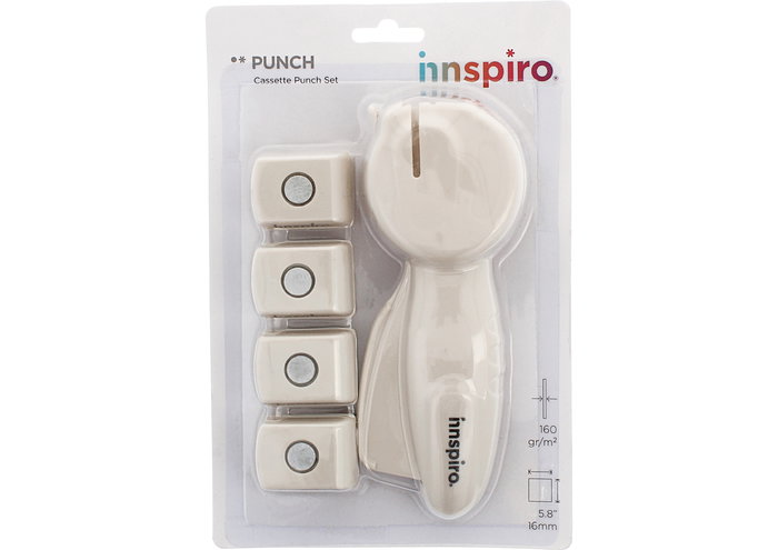 Innspiro Set perforatrice Cassette Punch avec 4 cartouches Noël 16mm