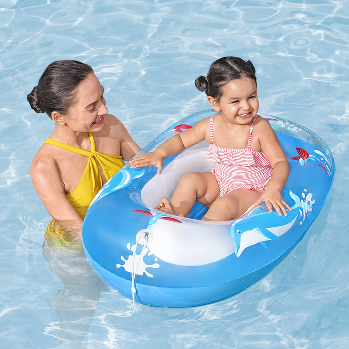 Bestway Bateau Gonflable Enfant Tortues 102x60 cm +3 à 6 Ans Plage et Piscine 34037