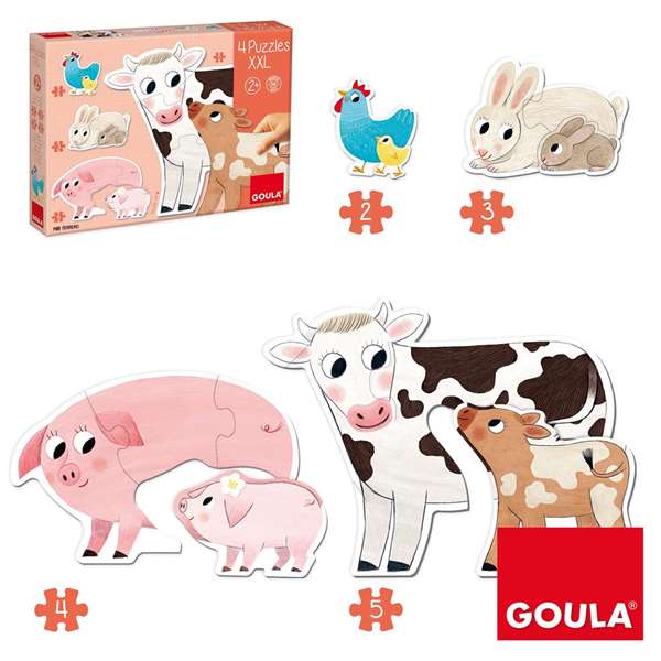 Diset Goula puzzle xxl de cartón, mamans et bébés animaux, progressifs Diset Goula puzzle xxl de cartón, mamans et bébés animaux, progressifs