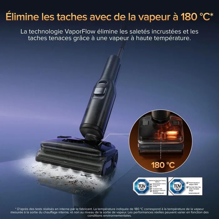 Roborock F25 Ultra Aspirateur Balai Laveur avec Nettoyage Vapeur 180 °C, Puissance 22000 Pa et Rouleau Anti-Enchevêtrement