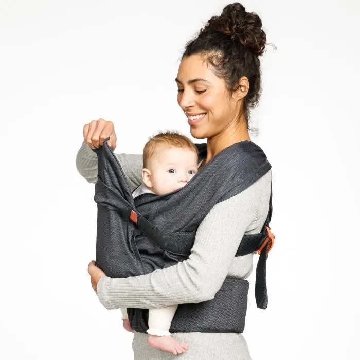 Infantino HUG&CUDDLE Porte-bébé à enfiler, Écharpe de portage simple, De la naissance à 11,8 kg (3-11,8 kg), Système répartition optimale du poids