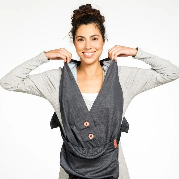 Infantino HUG&CUDDLE Porte-bébé à enfiler, Écharpe de portage simple, De la naissance à 11,8 kg (3-11,8 kg), Système répartition optimale du poids