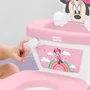 Bright Starts DISNEY BABY MINNIE My Size - Pot d'apprentissage avec réducteur de lunette 2-en-1 - Mini toilette amovible - Sons et mélodies - 12 autocollants Minnie - Rose et blanc