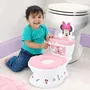 Bright Starts DISNEY BABY MINNIE My Size - Pot d'apprentissage avec réducteur de lunette 2-en-1 - Mini toilette amovible - Sons et mélodies - 12 autocollants Minnie - Rose et blanc