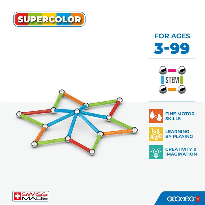 Geomag Super Color Recycled 42 pièces multicolores