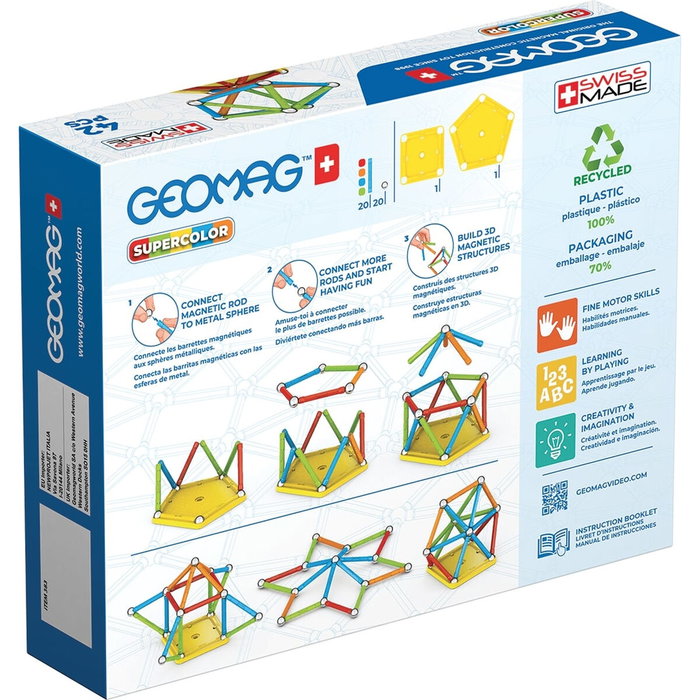 Geomag Super Color Recycled 42 pièces multicolores
