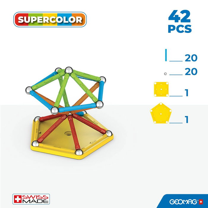 Geomag Super Color Recycled 42 pièces multicolores