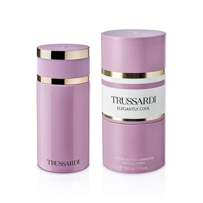 Trussardi ELEGANTLY COOL Eau de Parfum pour Femme - 90 ml, Fragrance florale boisée et musquée aux notes de sésame, noix, jasmin et fève tonka