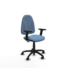 PIQUERAS Y CRESPO Chaise de bureau Algarra, tissu bleu ciel, accoudoirs 2D
