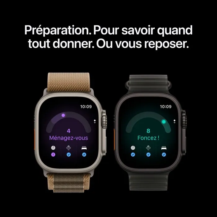 Apple Watch Ultra 4 GPS + 5G, Boîtier 49 mm Titane Noir, Bracelet Milanaise Loop M